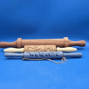 Vintage Wooden Rolling Pins Set: Handmade Kitchen Bakeware