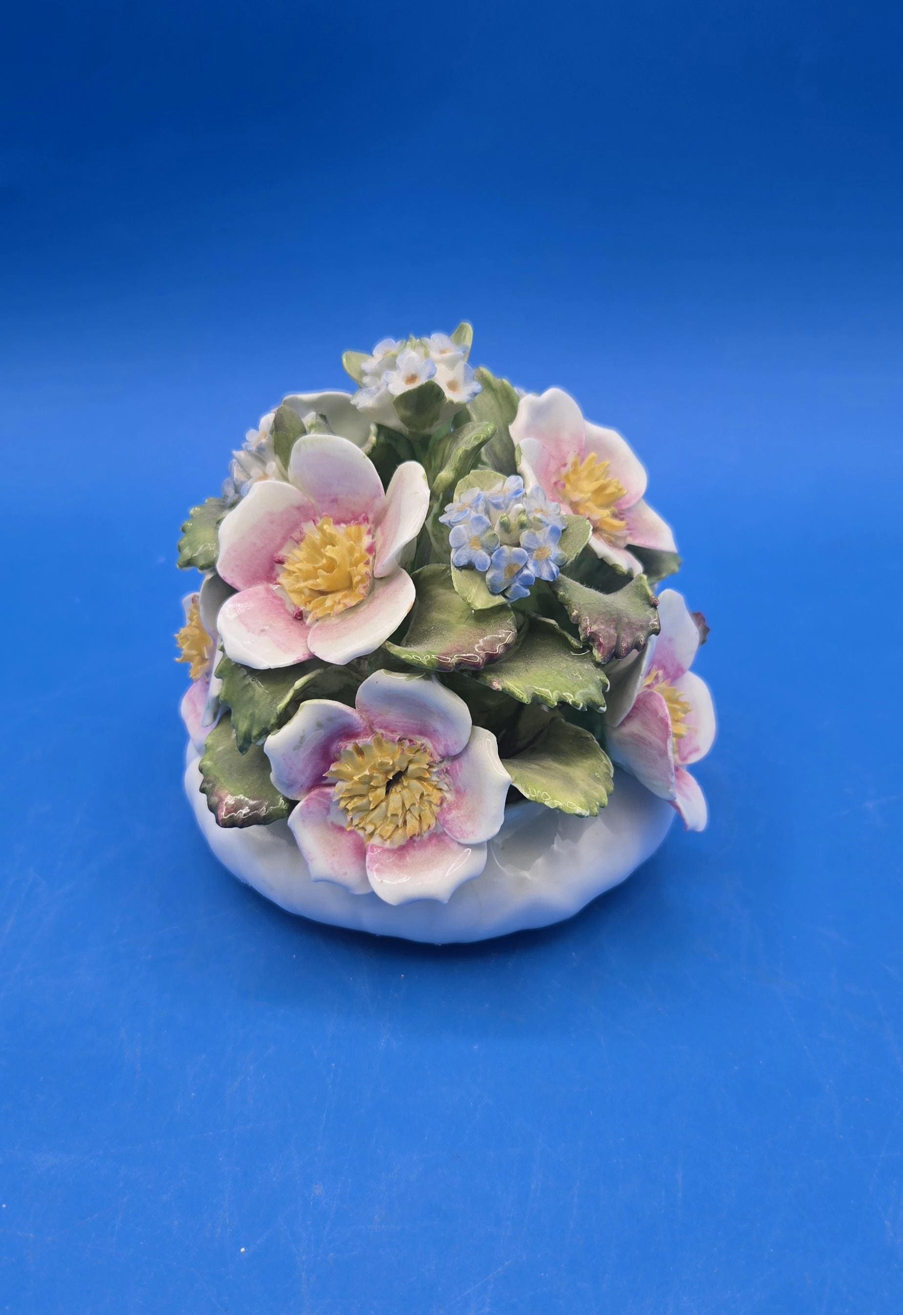 Vintage Aynsley England Capodimonte Style Fine Bone China Small Flower Arrangement, Elegant Home Decor, Perfect Gift for Collectors