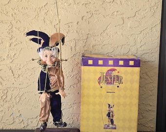 Vintage Basil Marionette Jester Puppet by Jacqueline Kent – Royal Collection Clown Decor