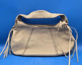 Y2K 00s Vintage Lime Green Leather Twin Handle Bag by Francesco
