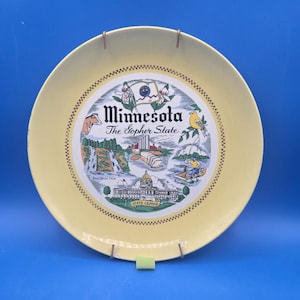 Vintage John Deal Minnesota Plate | “The Gopher State” Souvenir | Decorative Collector Plate | Made in USA | Vintage State Memorabilia