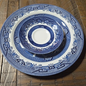 Churchill Staffordshire England Dinner Plate and Saucer, Classic Vintage Ceramic Tableware for Daily Use or Collectors Gift