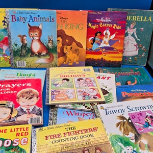Vintage Lot of 20 Little Golden Books Classic Children’s Story Collection Perfect for Home Library Gift