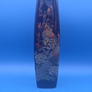Vintage Japanese Cobalt Blue Vase 11" - Elegant Floral Decor for Home Display - Unique Collectible Gift"