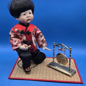 Asian Porcelain Doll Chen by Kathy Hippensteel, Vintage Collectible