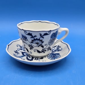 Vintage Blue Danube Japan Porcelain Tea Cup with Saucer, Delicate Floral Design for Tea Drinking, Gift for Antique China Collectors