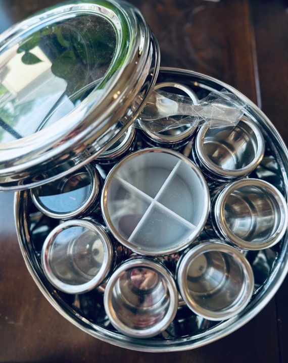 Spice Box Stainless Steel Spice Box 12 Spices XL Spice Holder Masala Dabba Indian Spices Kitchen Spice Organizer Gift Box Etsy