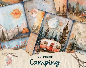 Camping, Junk Journal Kit, Men, Father's Day, Grandpa, Boy, Outdoors, Adventure, Dad, Travel, My Porch Prints, Printable Digital Download