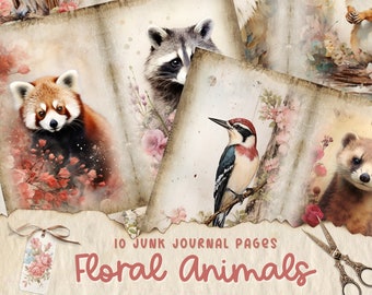 Spring Woodland Junk Journal Kit, Woodland, Animals, Nature, Junk Journal, Baby Woodland, Journal Pages, Collage papers, Digital Download