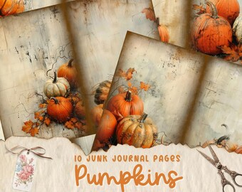 Herbst Junk Journal Herbst Journal Seite Kürbis Junk Journal Printable Papier Digitale Collage Herbst Journal Papier Handwerk Papier für Scrapbook