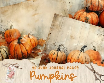 Herbst Junk Journal Herbst Journal Seite Kürbis Junk Journal Printable Papier Digitale Collage Herbst Journal Papier Handwerk Papier für Scrapbook