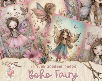 Fairy Junk Journal Pages, Butterfly Enchanted World Collage Printables, Fantasy Kit, Butterfly and Fairies Junk Journal Paper, Fairytale