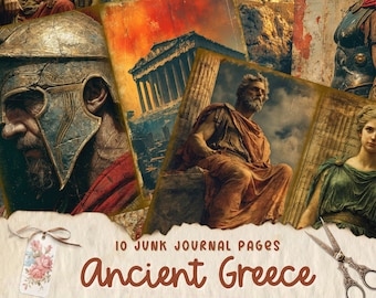 Ancient Greek Manuscript Paper: Printable Junk Journal Kit (digital ...