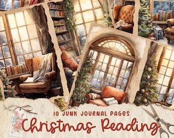 Kerstlezing ongewenste dagboekpagina's, Cottagecore Ephemera (digitale download)
