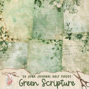 Scripture Junk Journal Printable Pages, Vintage Card, Digital Collage Sheet, Junk Journal Kit, Victorian Scrapbook Ephemera, Calligraphy