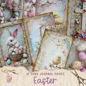 Páginas del diario basura de Pascua, Diario basura del conejito, Conejo, Páginas del diario, Diario basura, Efímera del conejo, Imprimible, Álbum de recortes, Descargar