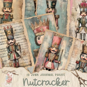 Natal quebra-nozes lixo diário kit inverno vintage efêmera diário papel digital scrapbooking chique chique páginas imprimíveis uso comercial