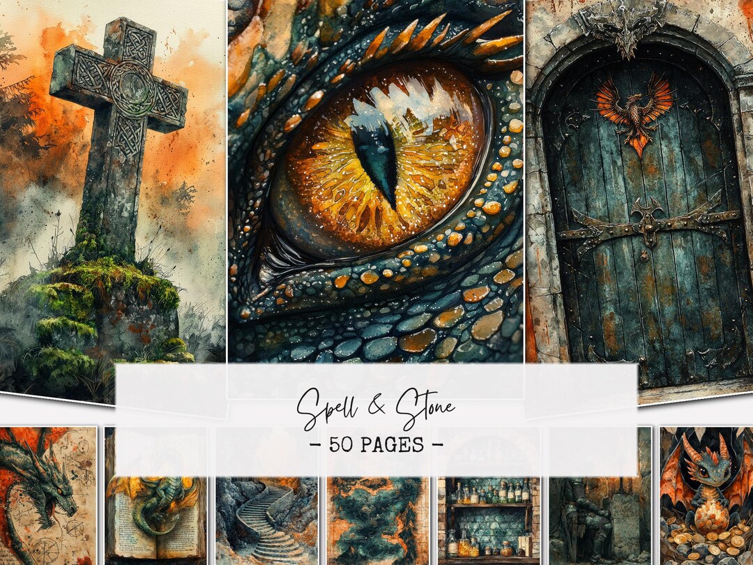 Fantasy Junk Journal Kit Digital Download – Dragon Gothic Printable ...