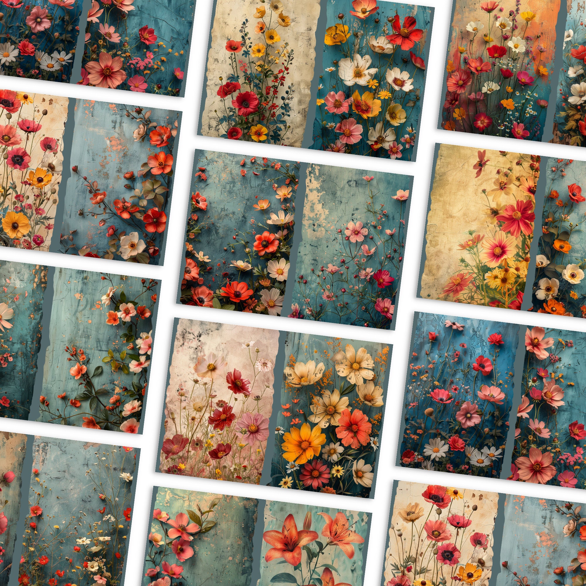 Summer Floral Junk Journal Printable, Vintage Flower Junk Journal Kit ...