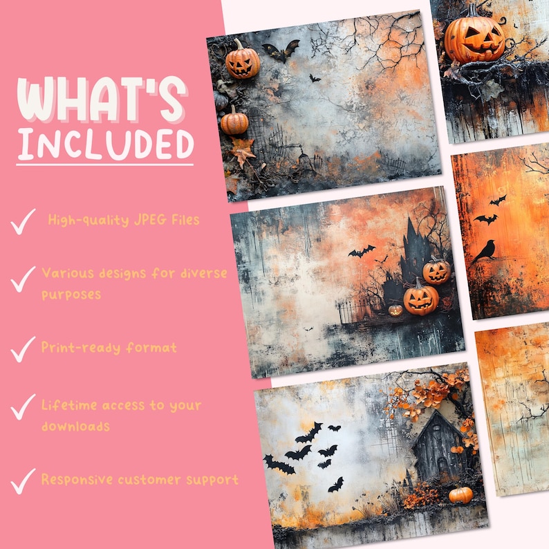 Halloween Junk Journal Printable Pages, Digital Scrapbook Paper, Spooky ...