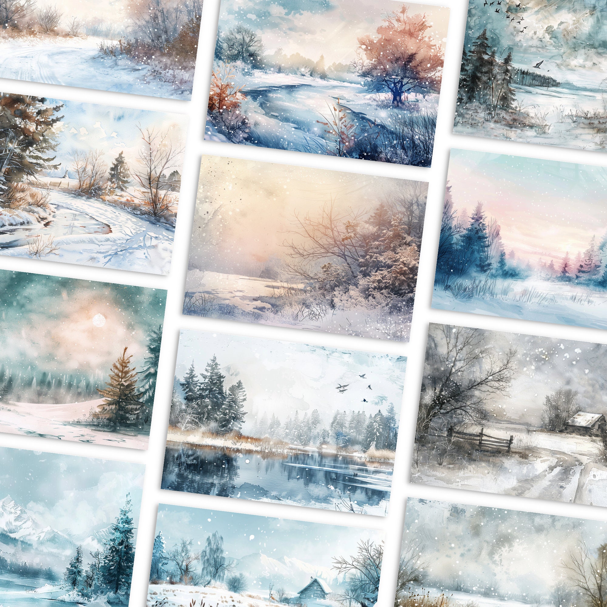 Winter Junk Journal Kit, Snow Collage Printable Journal Pages, Vintage ...