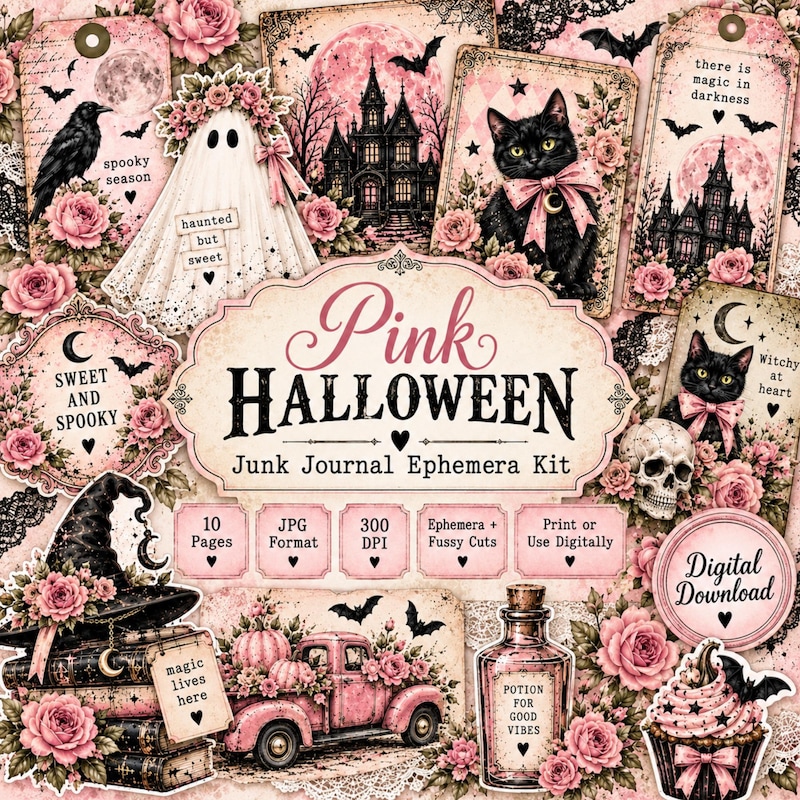 Gothic Pink Digital Kit - Etsy