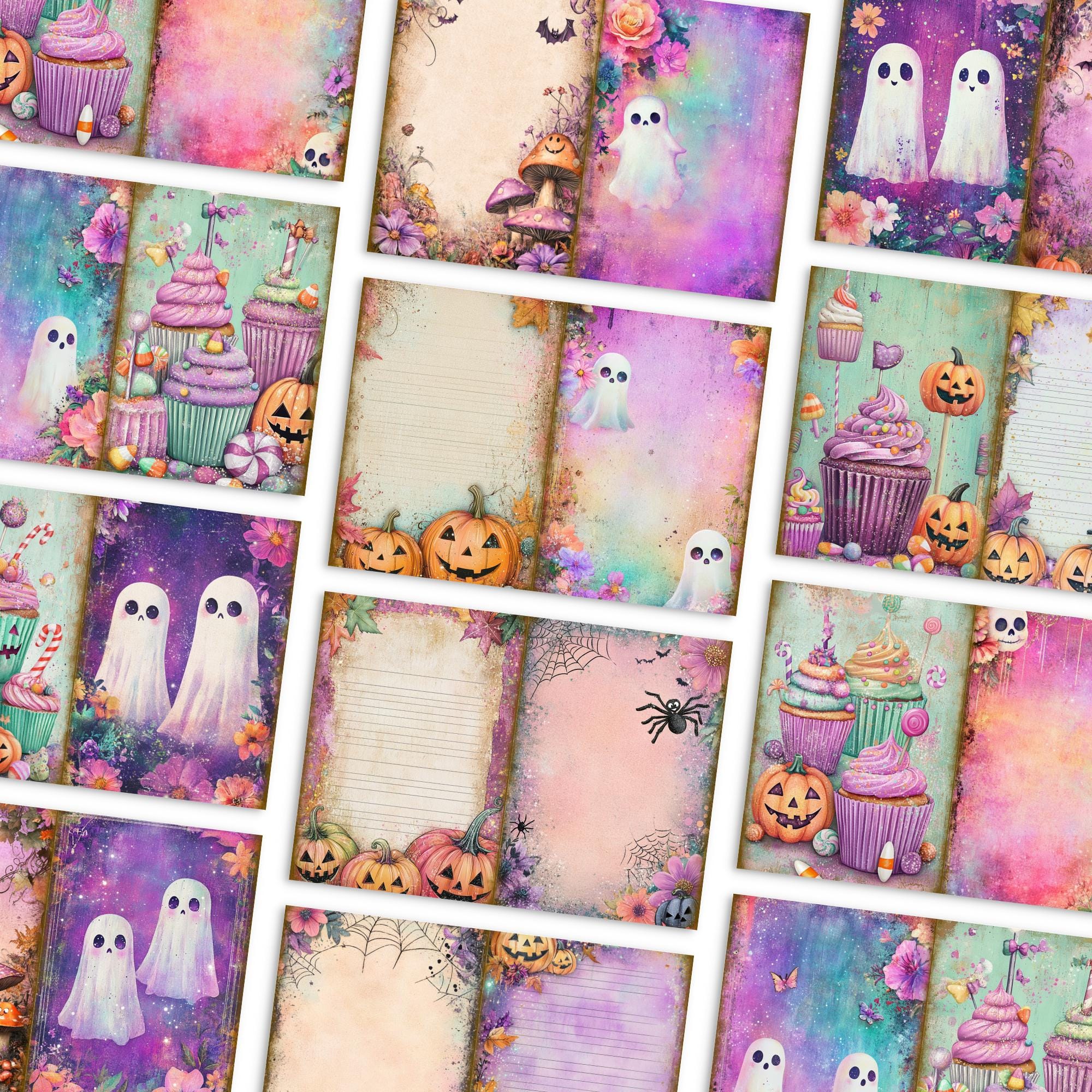 Halloween Junk Journal Printable Pages, Digital Scrapbook Paper Kit ...