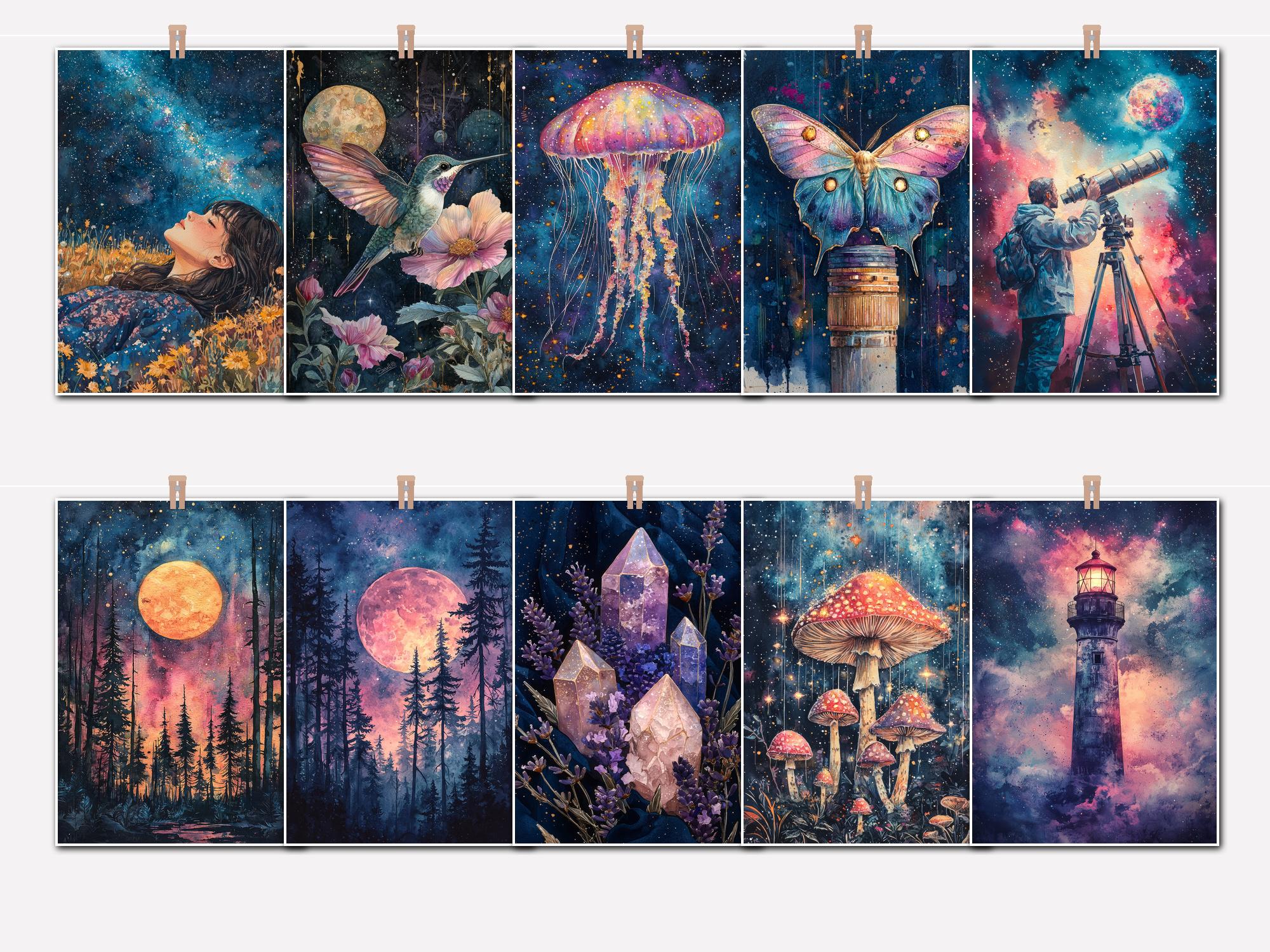 Extra Celestial Printable Journal Pages - Galaxy Cosmic Art Pack (50 ...