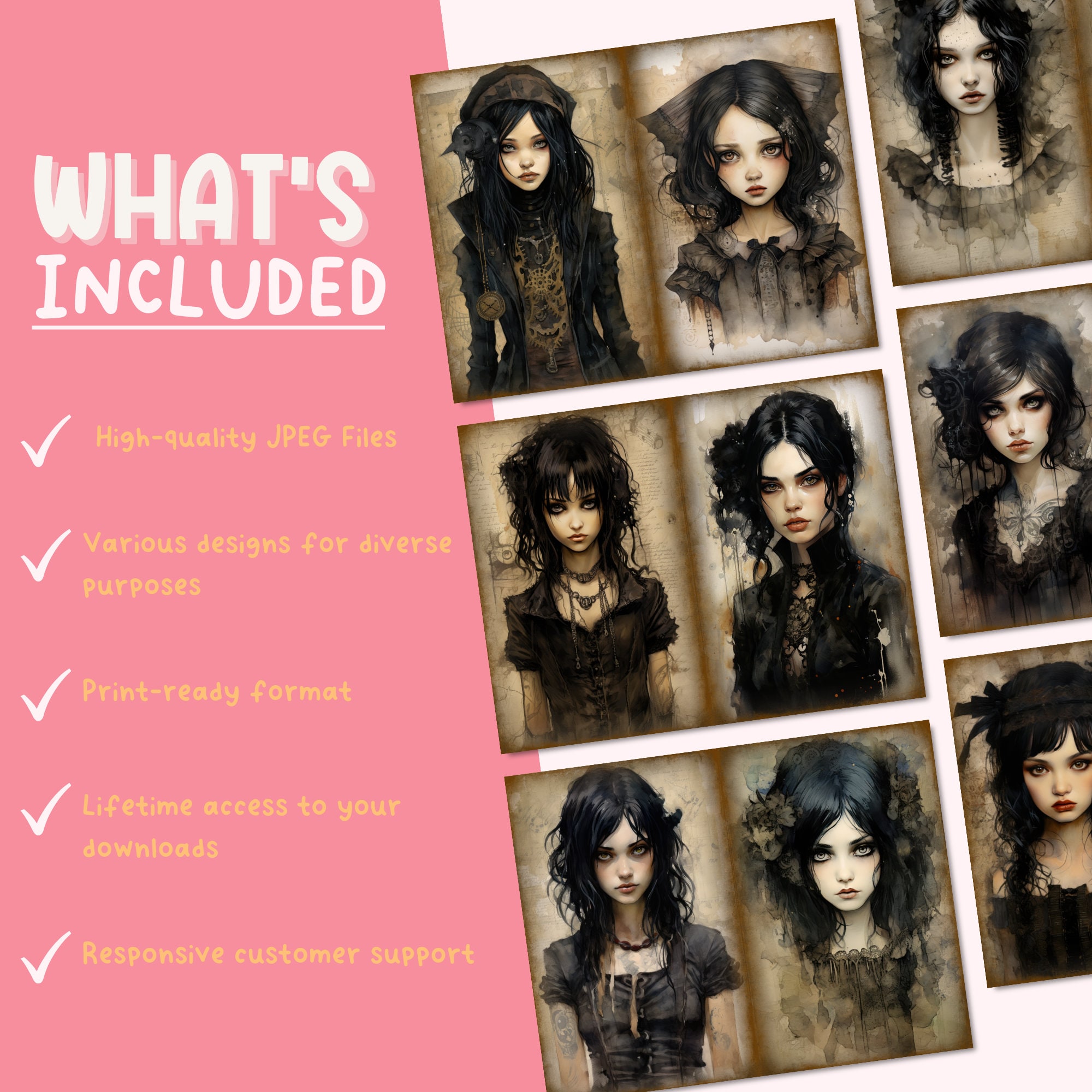 Gothic Girls Junk Journal Vampire Junk Journal Pages Gothic Junk