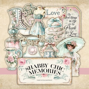 Nuovo kit per diario Shabby Chic Junk / Pagine del diario, carte, effimeri, etichette / Stampabili Shabby Chic / Kit per scrapbooking / Download digitale