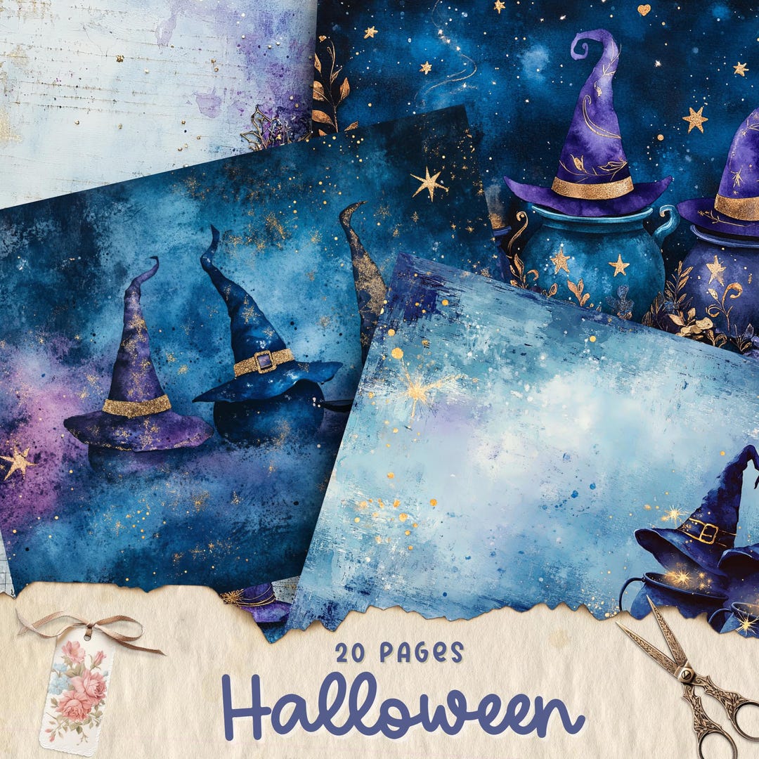 Halloween Junk Journal Printable Pages, Digital Scrapbook Paper Kit ...