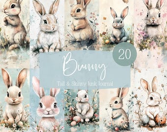 Easter Junk Journal Pages, Bunny Junk Journal Rabbit, Digital Paper Craft, Rabbit Ephemera, Printable Scrapbook Supplies, Spring Decor Chick