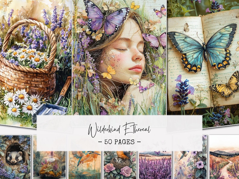 Wilderkind Ethereal Printable Journal Pages – Cottagecore Nature Art ...