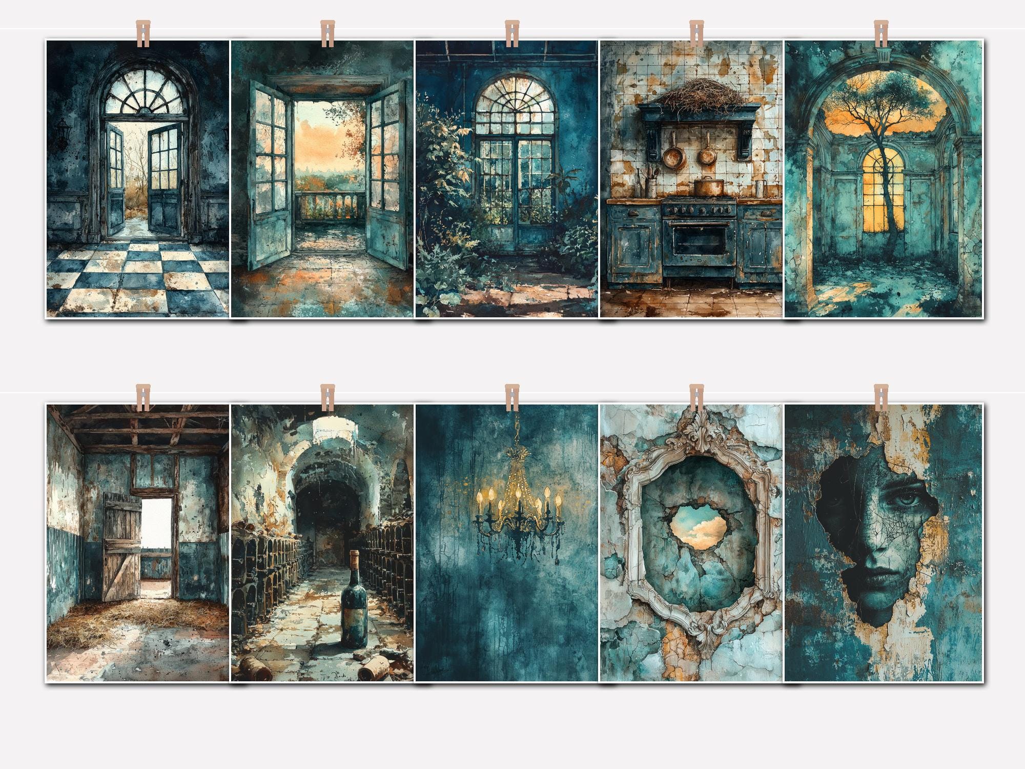 Abandoned Manor Junk Journal Pages | 50 Digital Pages Instant Download ...