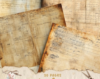 Printable Ledger Paper, Ledger Book, Digital Ledger Paper, Junk Journal, Decorative Paper, Scrapbook Digital, Old Ledger Paper Craft