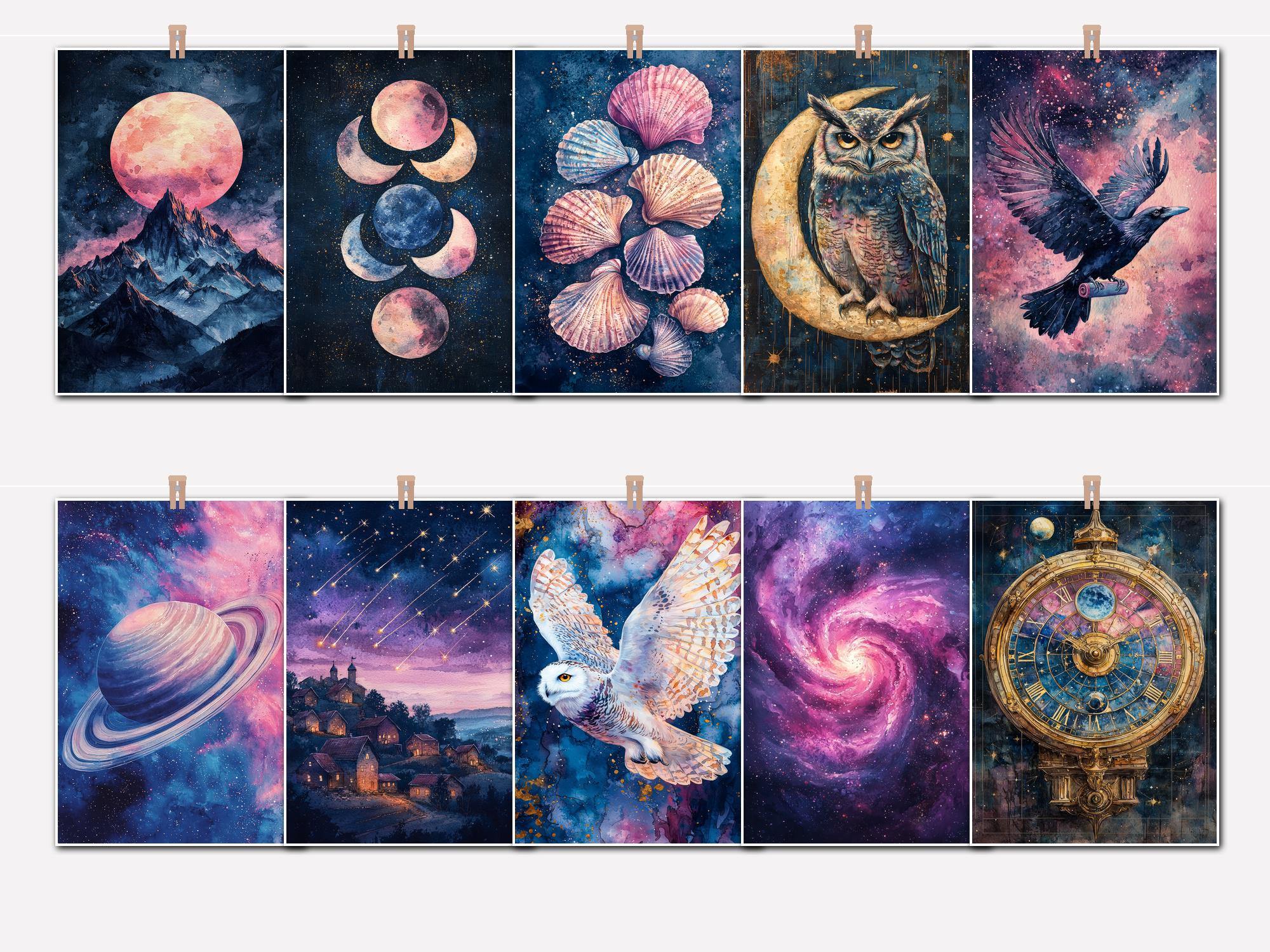 Extra Celestial Printable Journal Pages – Galaxy Cosmic Art Pack (50 ...