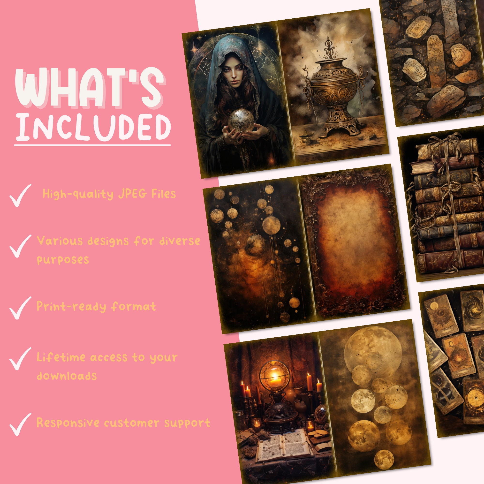 Fortune Teller Junk Journal Kit Tarot and Crystal Ball Junk Journal ...