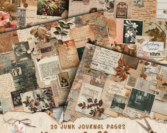 Junk Journal | Beige Newspaper Collage Style | Journal Pages | Card Making | Tag Creation | Paper Pack | Digital Paper | Scrapbook Paper