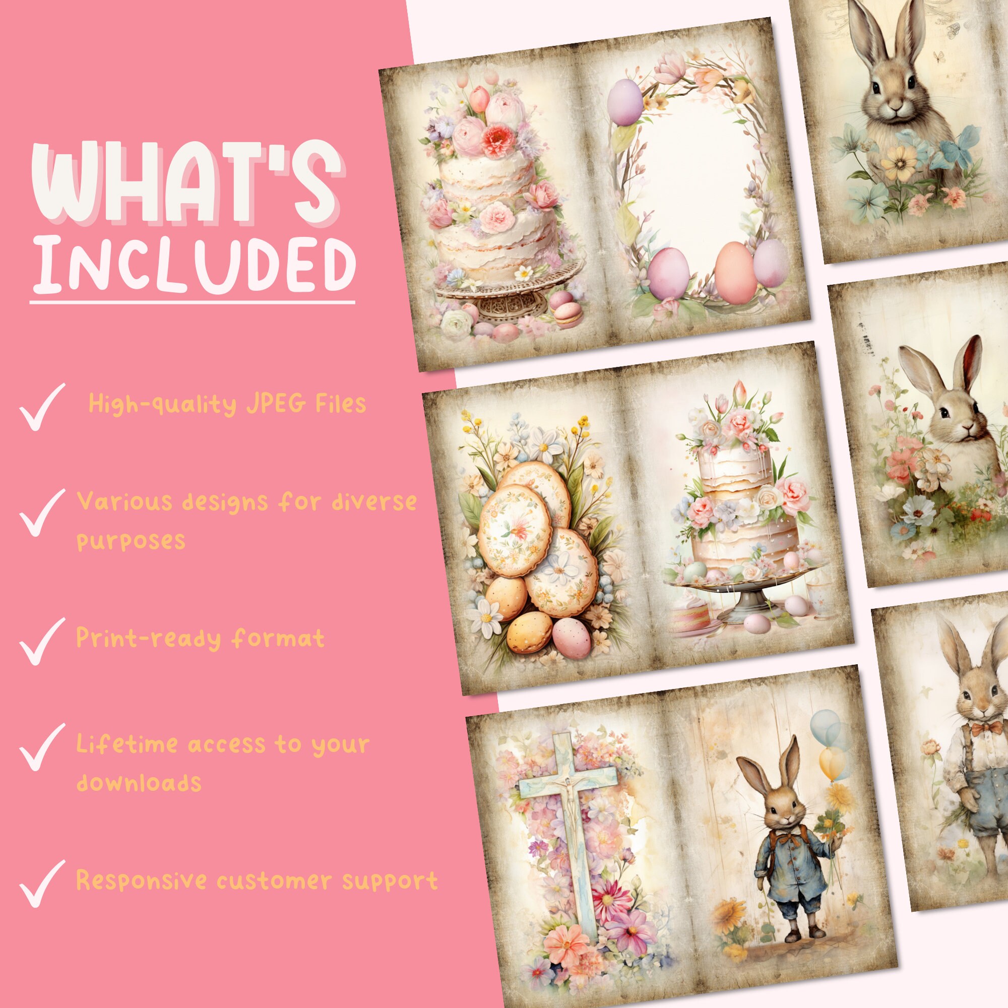 Easter Junk Journal Pages - Digital Download, Vintage-inspired ...