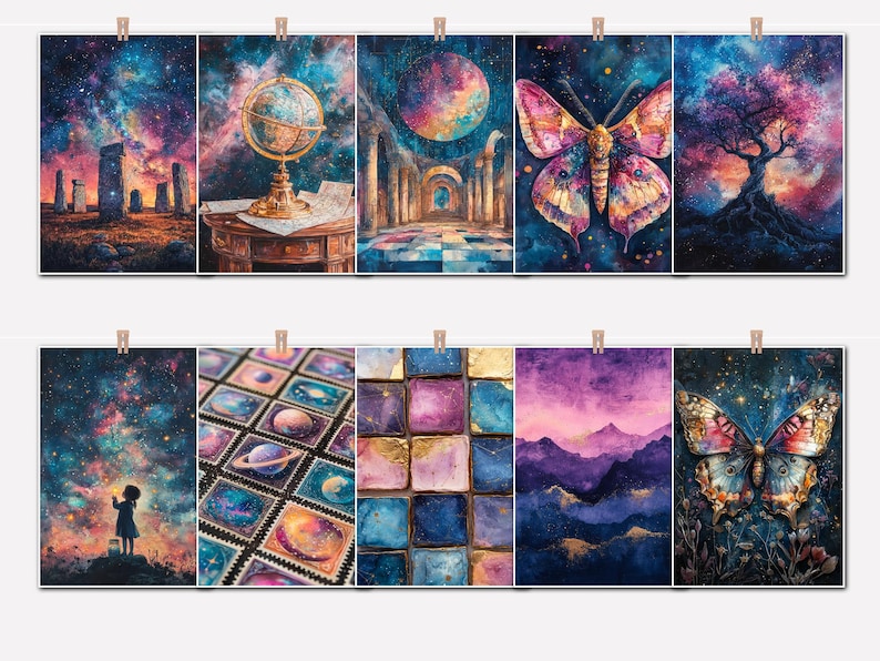Extra Celestial Printable Journal Pages – Galaxy Cosmic Art Pack (50 ...