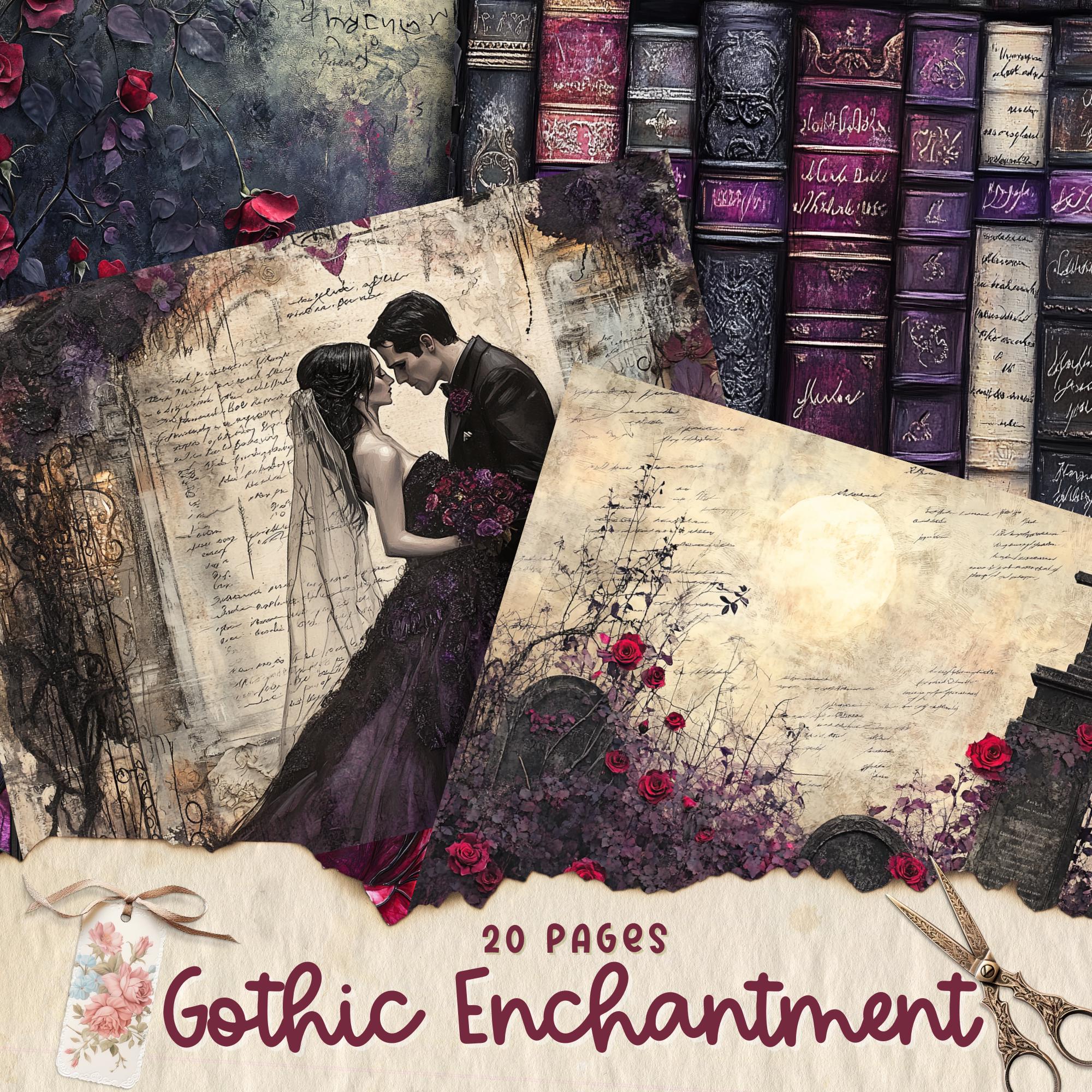 Dark Gothic Junk Journal Kit Instant Download Digital Scrapbook Paper ...