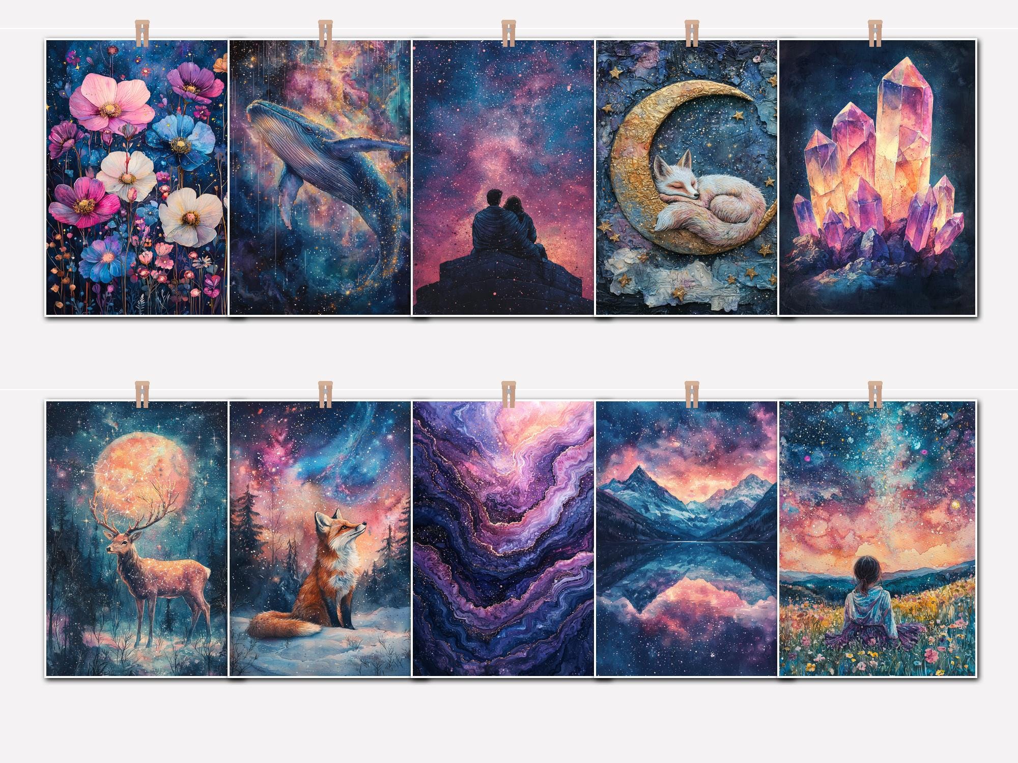 Extra Celestial Printable Journal Pages – Galaxy Cosmic Art Pack (50 ...