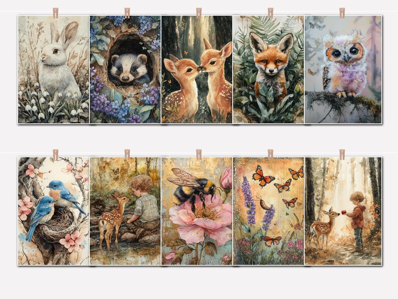 Wilderkind Ethereal Printable Journal Pages - Cottagecore Nature Art ...