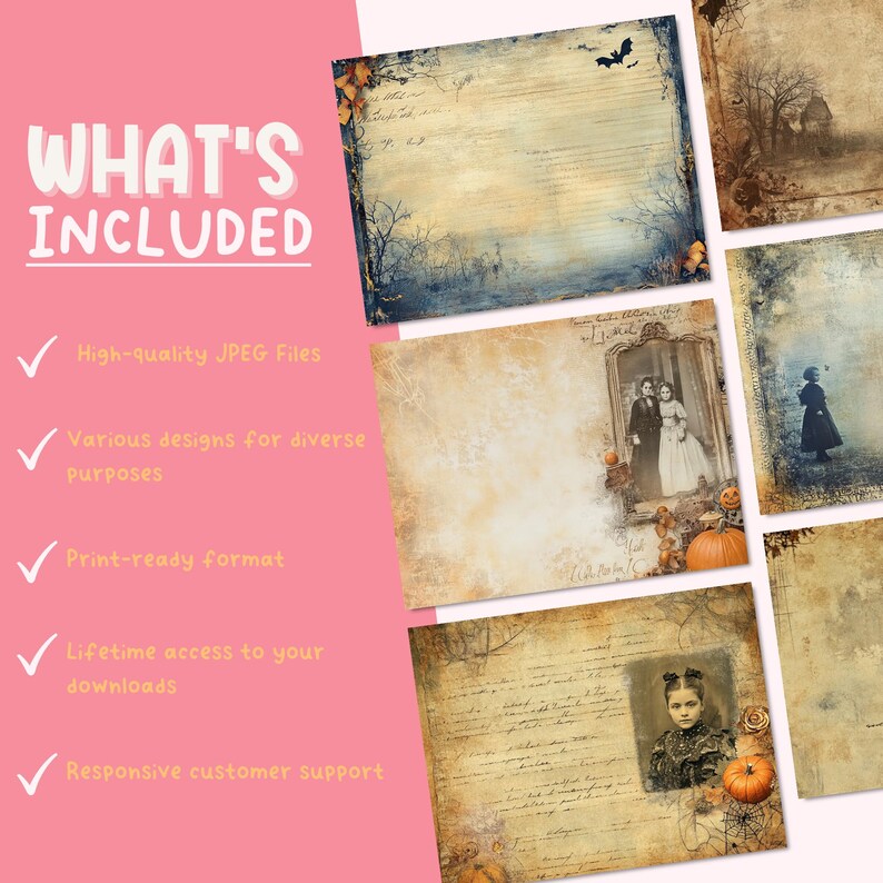 Halloween Junk Journal Printable Pages, Digital Scrapbook Paper Kit ...