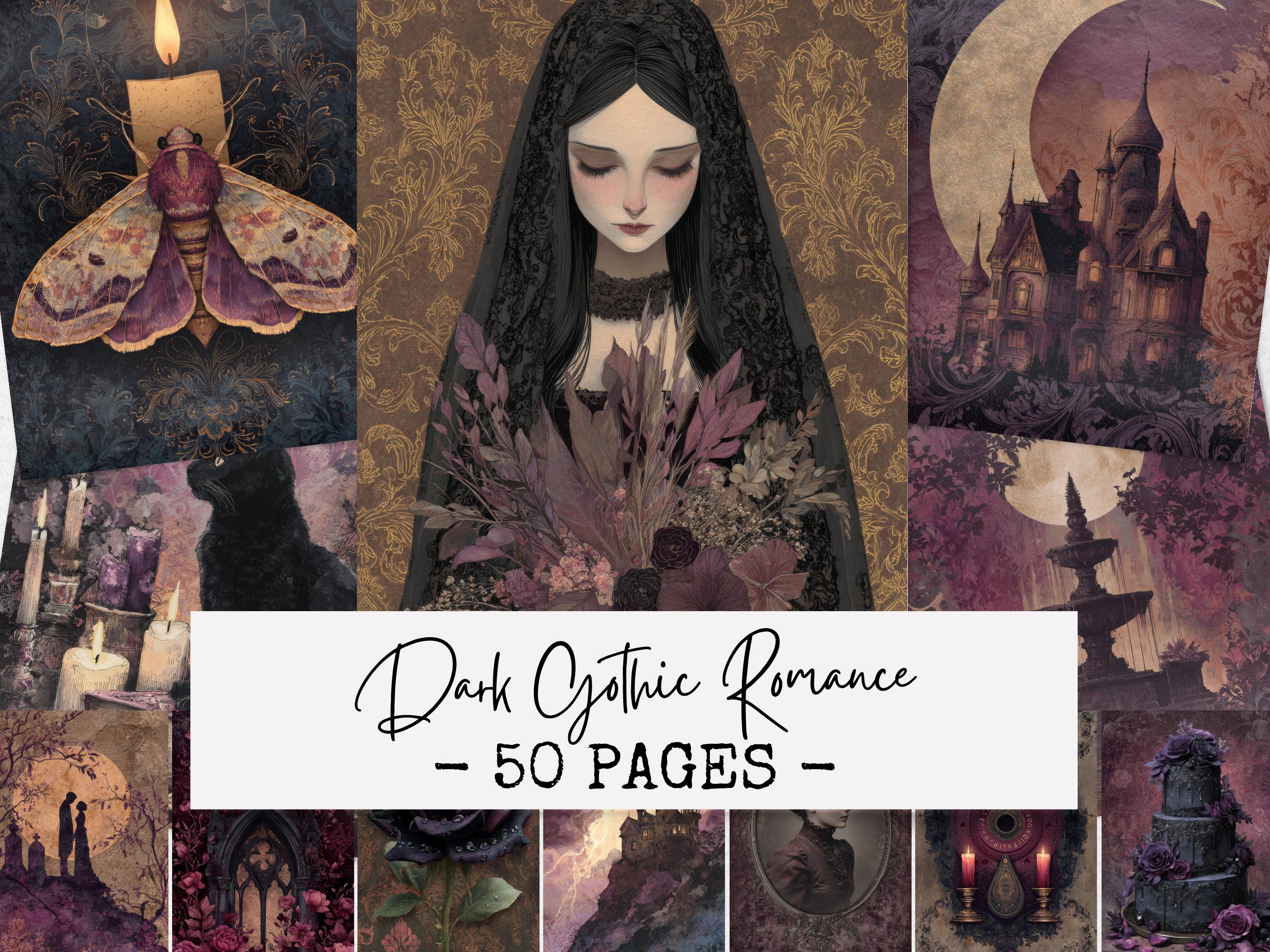 Dark Gothic Romance Junk Journal Pages, Victorian Mourning Digital ...