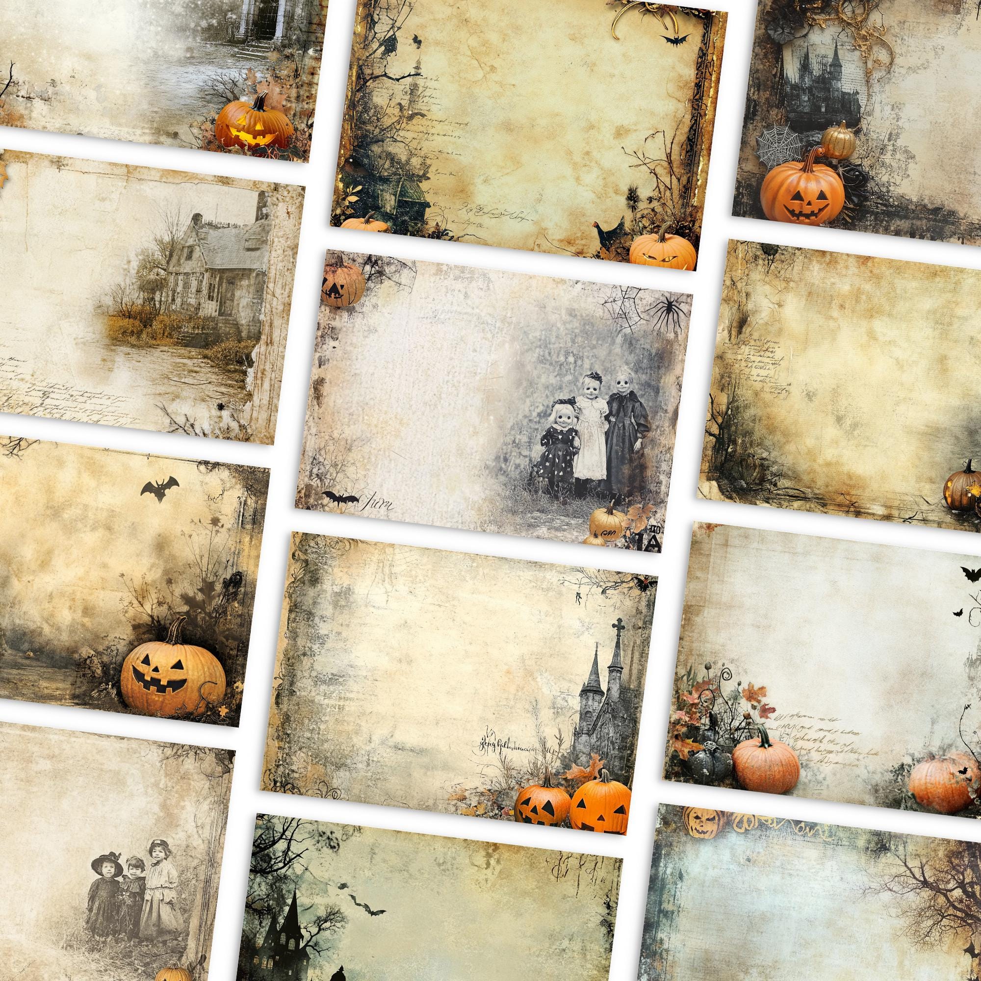 Halloween Junk Journal Printable Pages, Digital Scrapbook Paper Kit ...