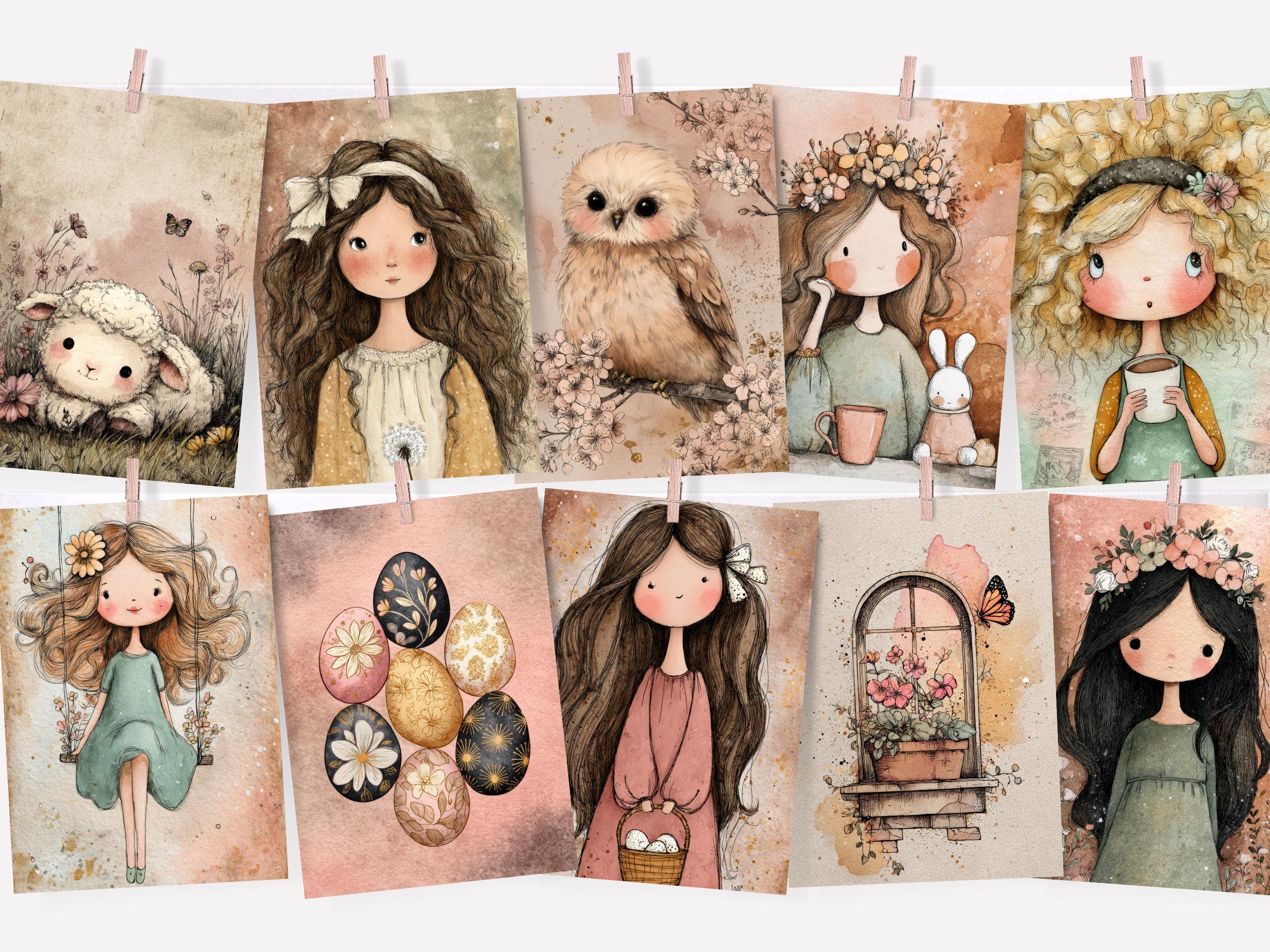 Vintage Easter Junk Journal Pages, Printable Spring Journal Kit ...