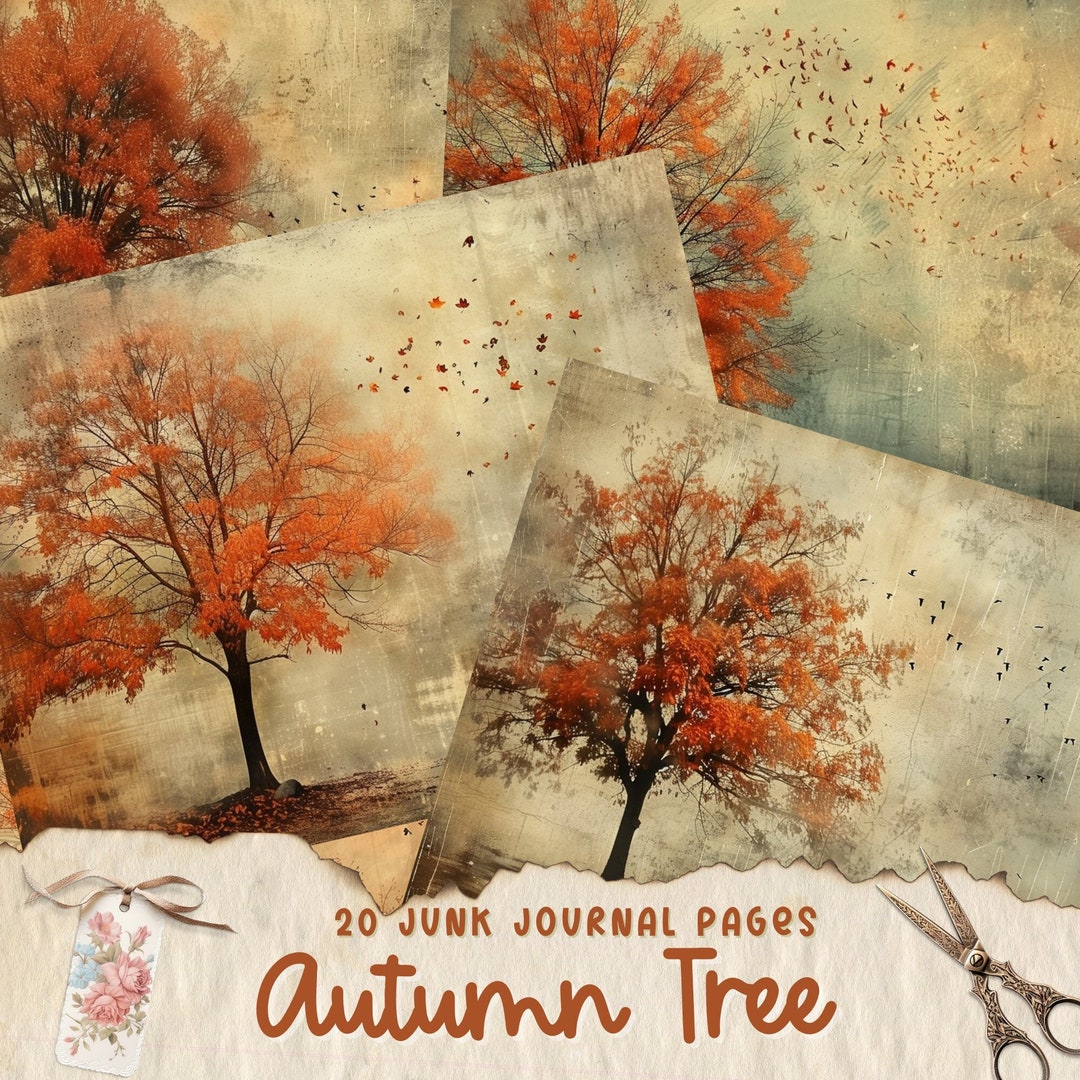 Autumn Junk Journal Pages, Digital Fall Scrapbook Paper, Printable ...
