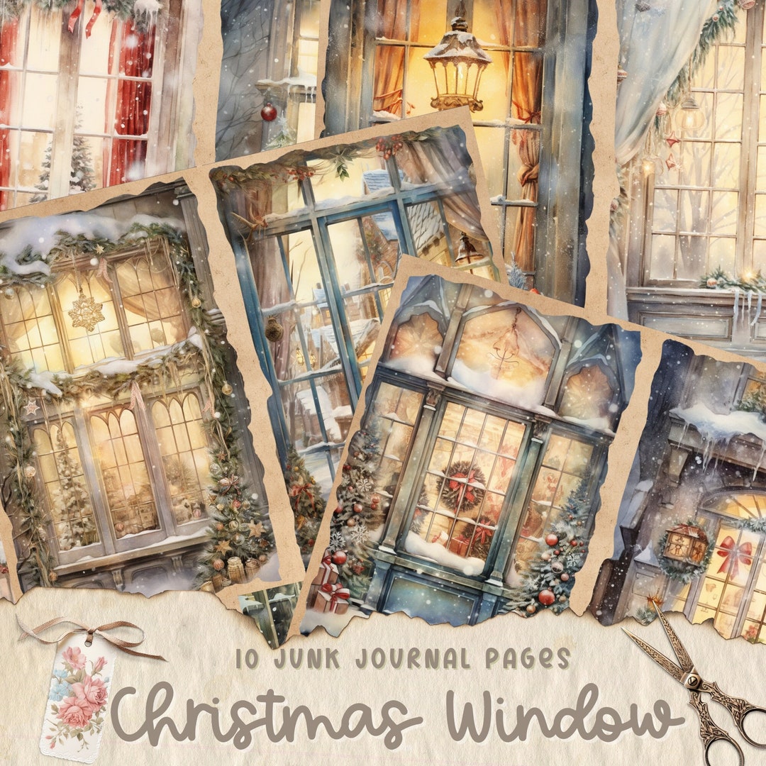 Christmas Window Junk Journal Kit, Journaling, Digital Paper for ...