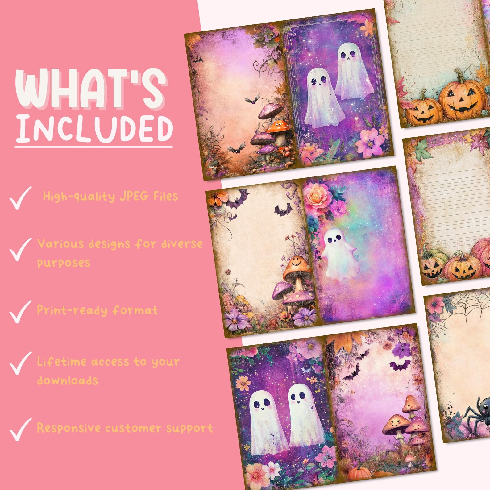 Halloween Junk Journal Printable Pages, Digital Scrapbook Paper Kit ...